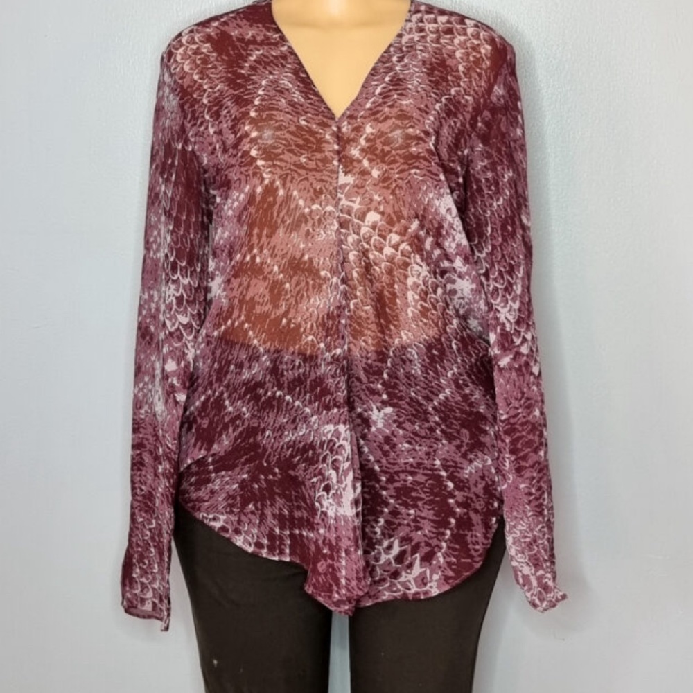 Karlie Maroon Snake Skin Top